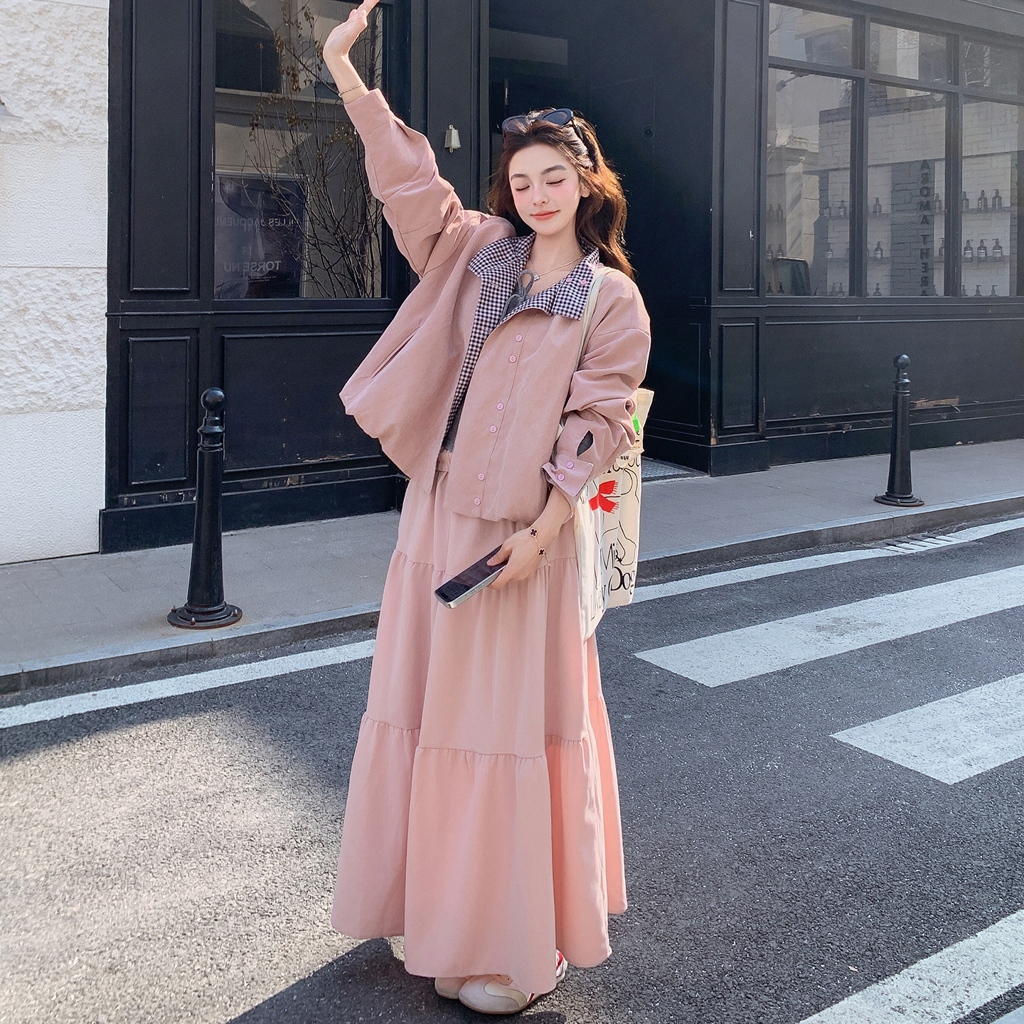 春季新款粉色套装两面穿88031-P185K298,女装套装/套裙,2B220