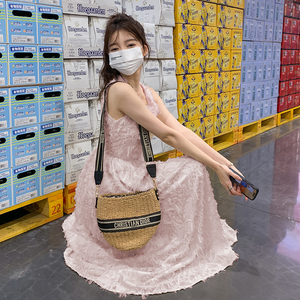 白色连衣裙夏长款到脚踝裙子收腰性感名媛雪纺无袖流苏仙女裙长裙图片