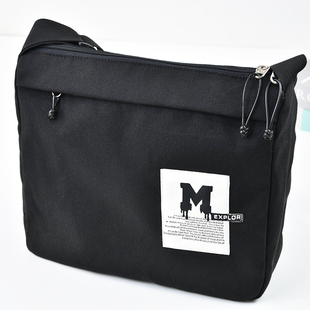 日系运动休闲全棉帆布斜挎包男大容量旅行包女学生上课通勤单肩包