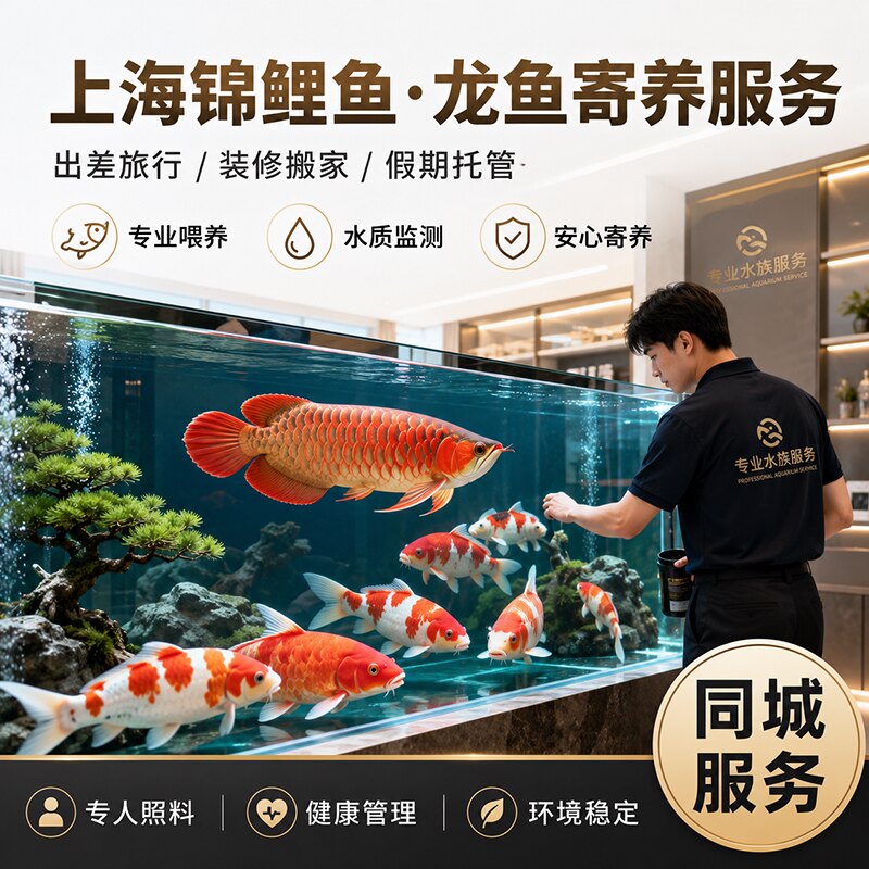 上海上门鱼缸清洗定期维护观赏锦鲤鱼龙鱼发财鱼寄养鱼病治疗咨询