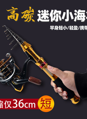 小海竿迷你短节鱼竿海杆路亚软尾小矶竿钢笔裸竿甩杆远投抛竿包