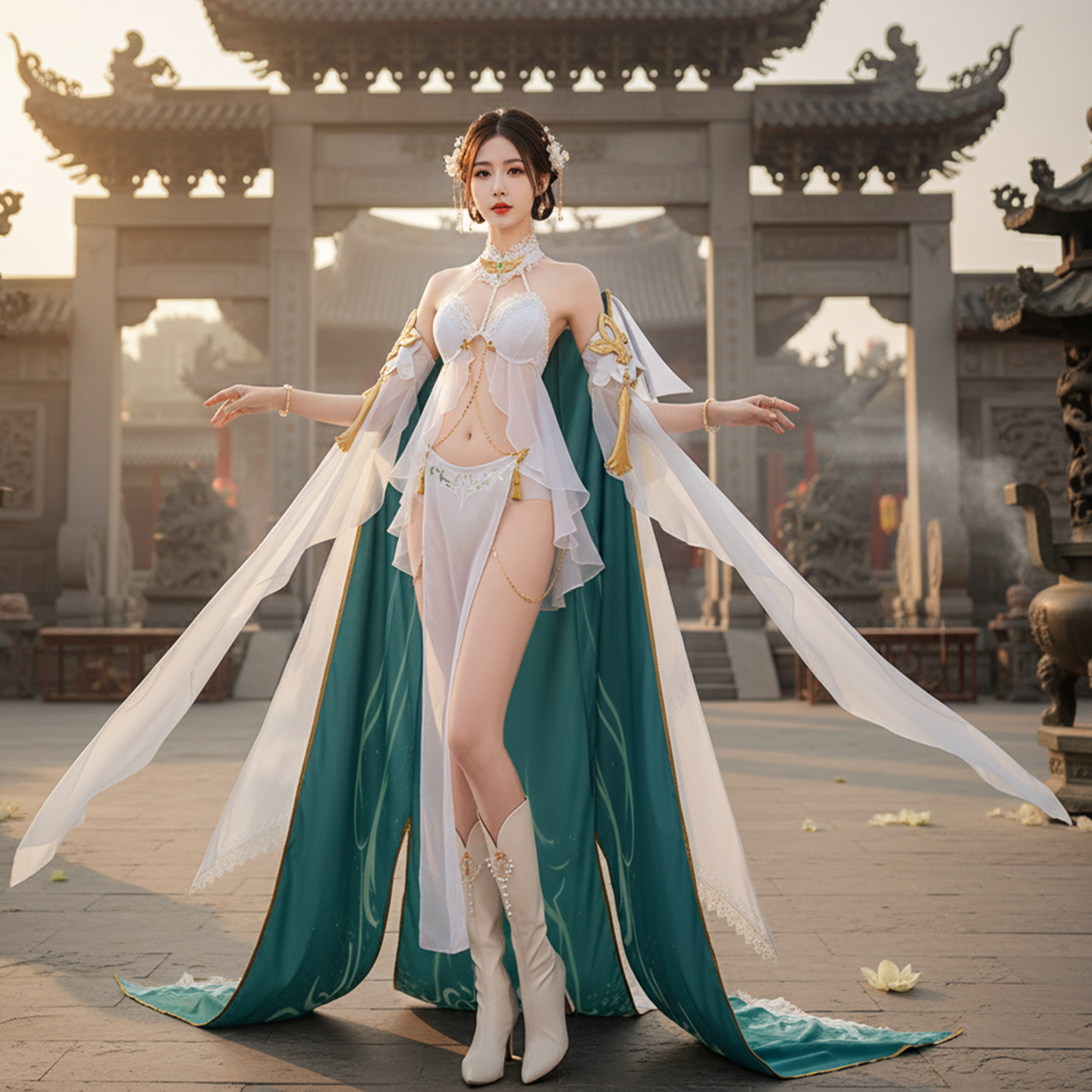 金狮原皮cosplay蕾丝睡裙