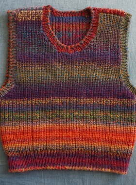 【时舟】 彩色羊毛 手工编织 限量 秋冬季亲子 叠穿马甲毛线背心