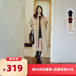 【所有女生的衣橱直播间】猫酱紫领巾设计感风衣落肩廓形外套