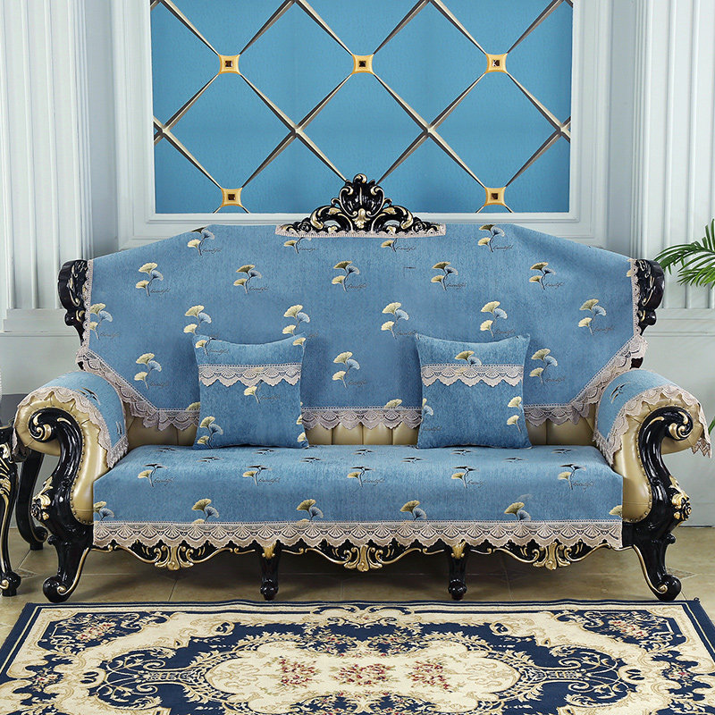 防滑欧式沙发靠背巾后背巾坐垫简约轻奢风全盖四季通用雪尼尔套垫