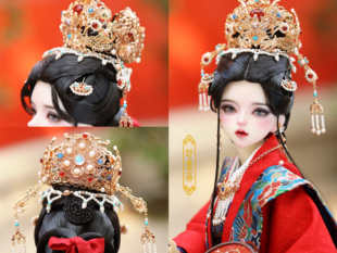 【即墨斋】BJD古风配饰 宋冠套装头饰——现货掉落