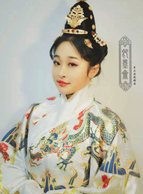 古装仿明代狄髻头面镶嵌汉服配饰