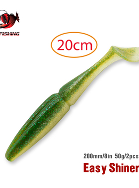 ESFISHING路亚软饵大尺寸EASY SHINER 200mm50g2条大T尾假饵爆钓