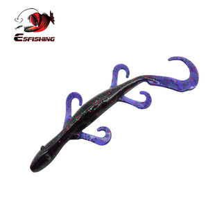 ESFISHING仿真蜥蜴14厘米7.8克6条拟饵微物软饵翘嘴lizard