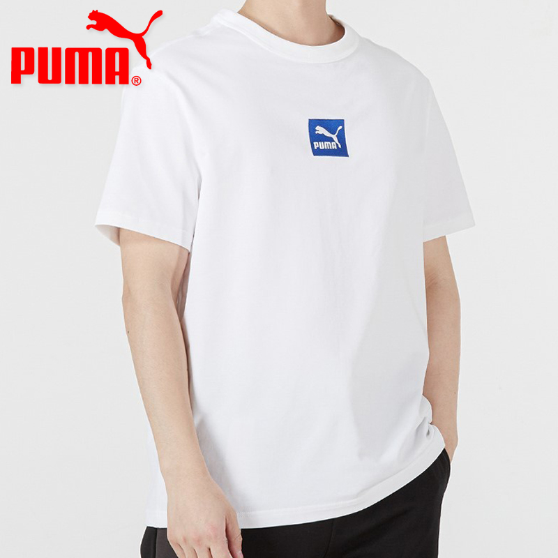 puma彪马男士短袖白色 休闲运动半截袖女圆领情侣同款T恤舒适透气