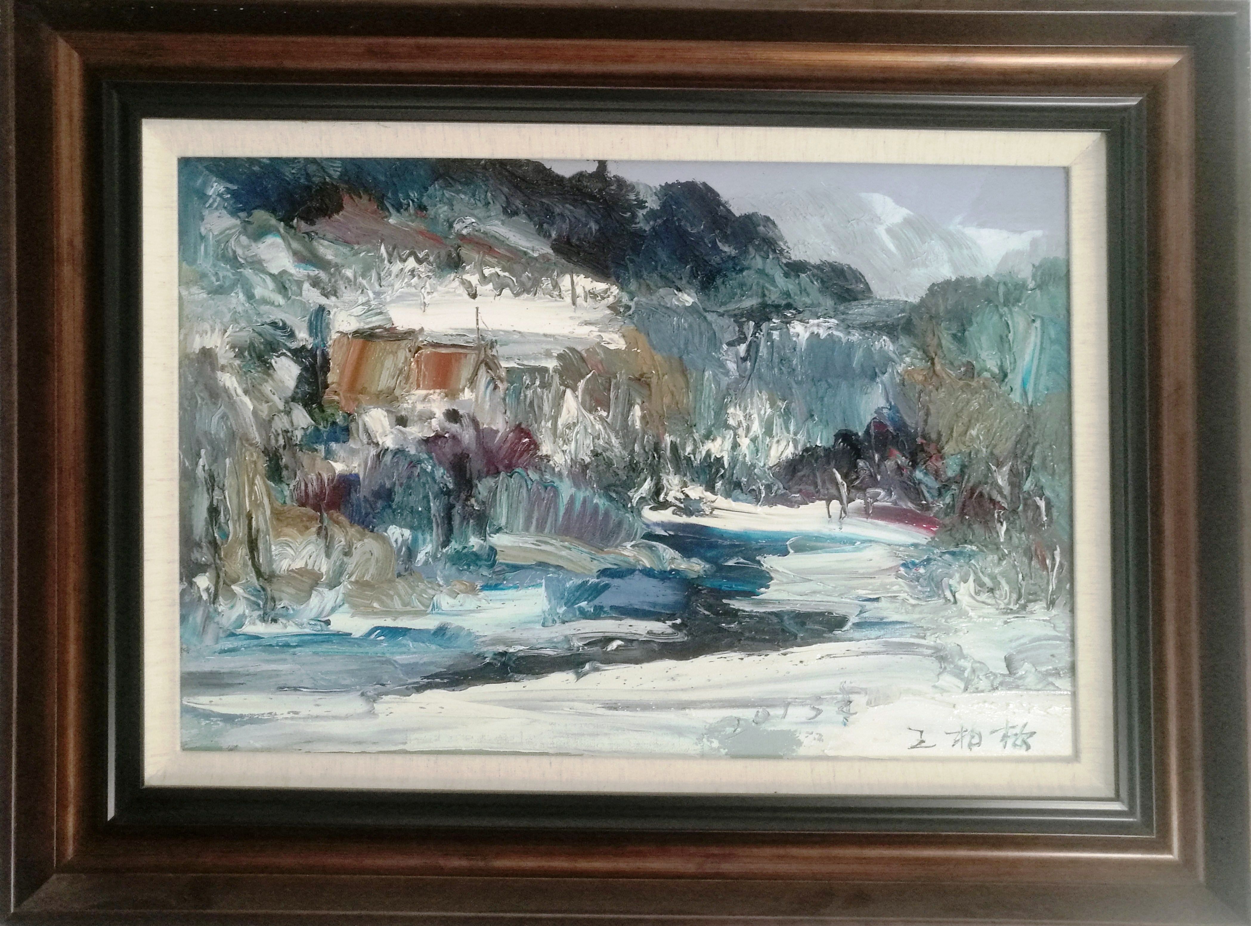 早春二月,王柏松大写意创意油画,意象抽象化色块色调厚笔触情绪