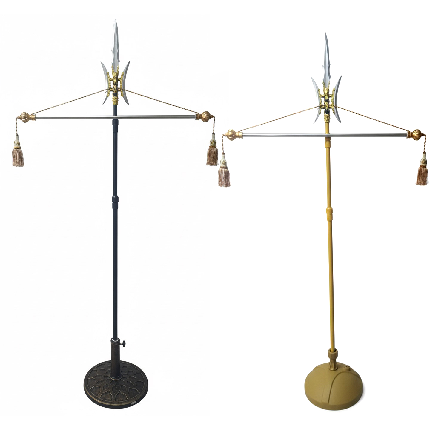 定做仿古方天画戟旗杆1.3-3.5米伸缩十字复古广告制招牌龙战旗帜