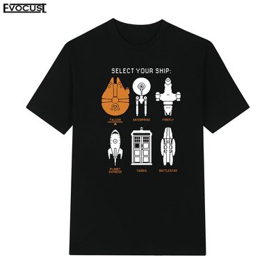 Star Wars星球大战科幻电影Select Your Ship战舰复古短袖T恤男女