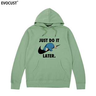 later搞笑恶搞睡觉男女连帽卫衣 snorlax卡比兽just