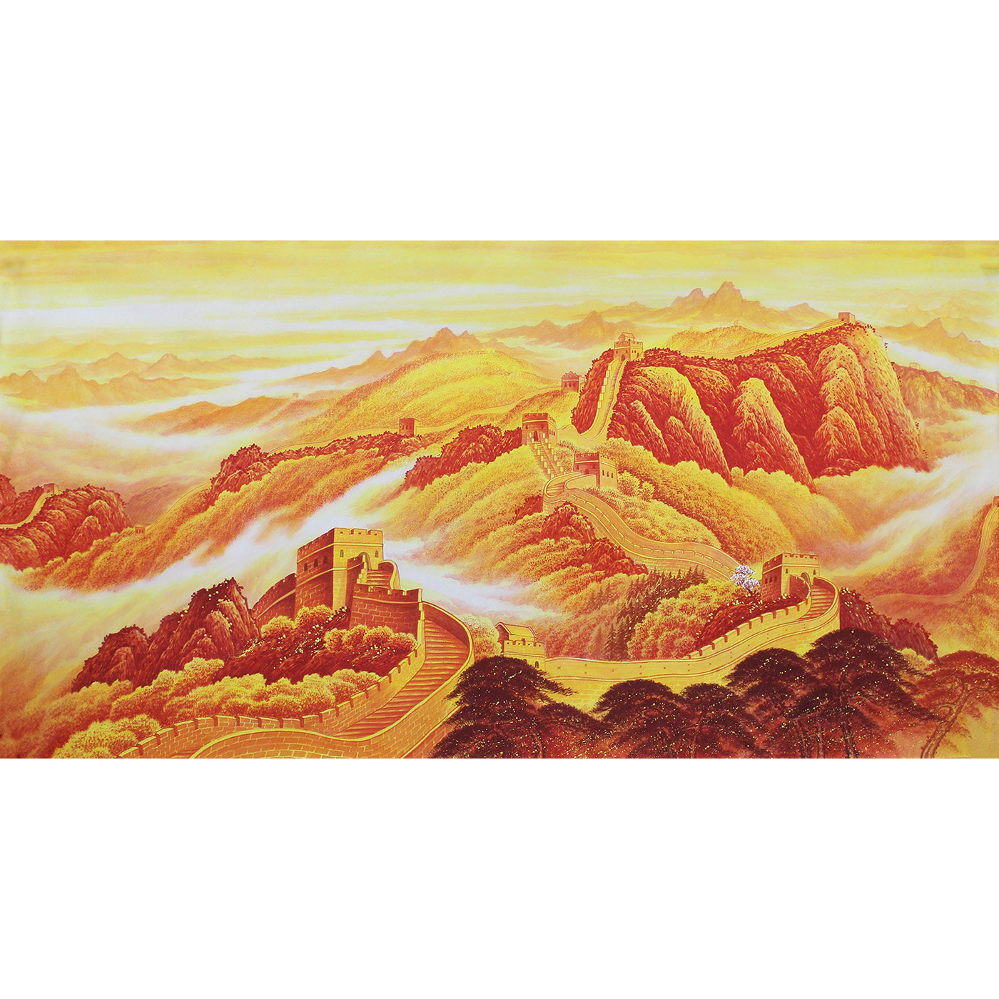多尺寸纯手绘国画山水画长城雄风办公室厅室大堂装饰画未裱字画