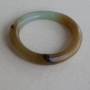 「和鸣」新疆和田玉且末料且末蓝糖玉俏色随形手镯56圈口 配证书