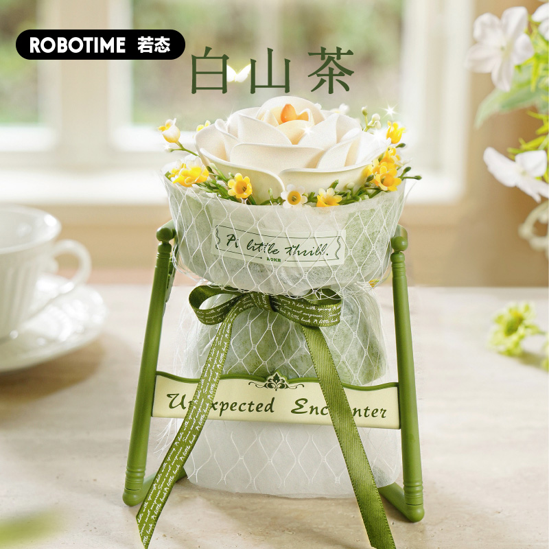 若态若客山茶手捧花积木花女生