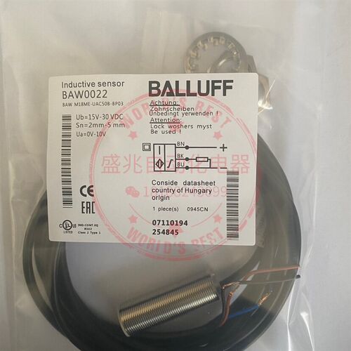 BALLUFF巴鲁夫电感式BAW0022 BAW M18ME-UAC50B-BP03模拟量传感器
