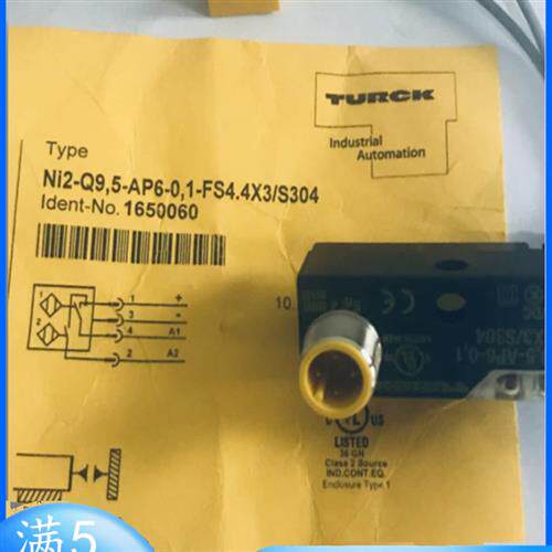 TURCK传感器NI2-Q9.5-AP6-0.1-FS4.4X3/S304接近开关实物