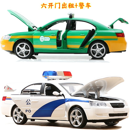 合金小汽车劳斯莱斯幻影仿真模型六开门警车出租车回力儿童玩具车