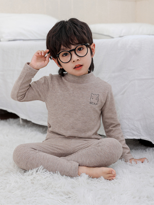 宝宝打底衫羊绒棉秋款中小童半高领磨毛内搭套装上衣男童长袖T恤