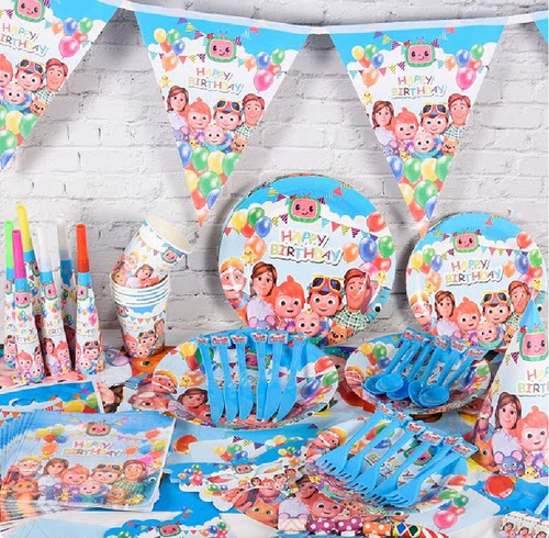 cocomelon主题生日派对用品 儿童宝宝宴会布置场景用品纸杯纸盘桌