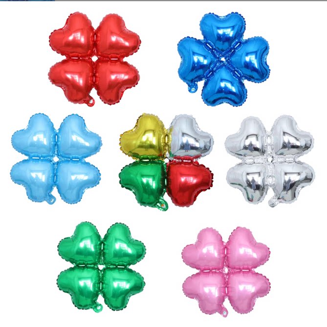 商场酒吧ktv开业活动庆典铝箔气球心形四叶草新年气球婚庆拱门装