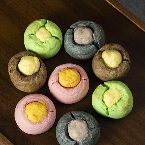 网红芋泥麻薯球面包代餐饱腹