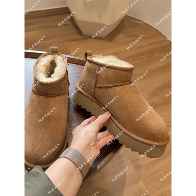 羊皮毛一体厚底雪地靴