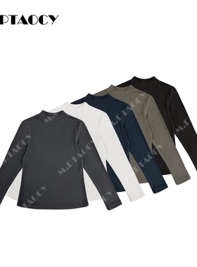 桃桃家-【颈肩的依靠】吸湿发热 软软糯糯 半高领德绒打底衫女410