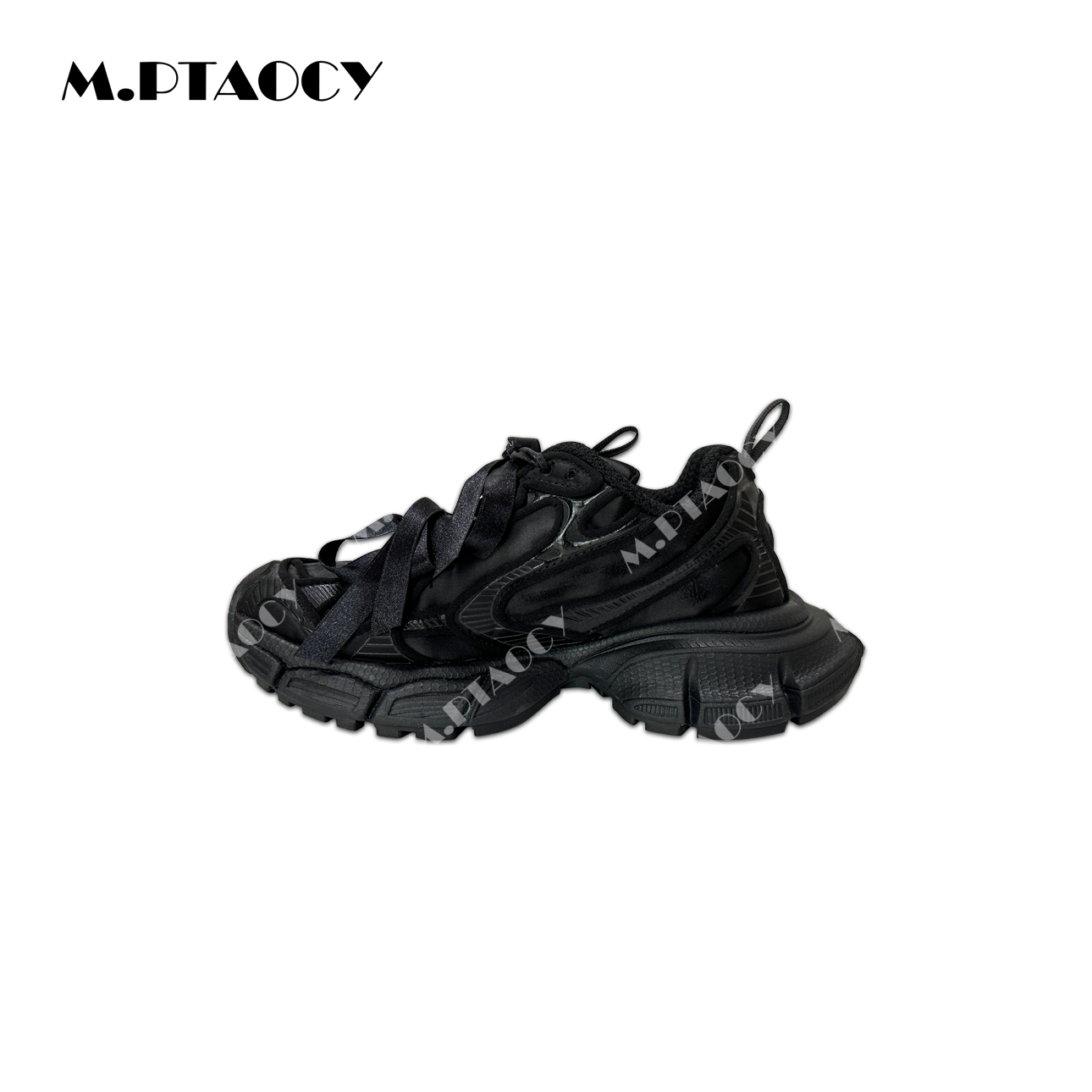 黑色蝴蝶结运动休闲厚底老爹鞋