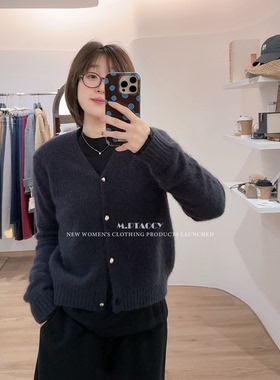 桃桃家-【至臻系列】浣熊绒+兔毛 V领显瘦毛衣开衫（会掉毛）1138