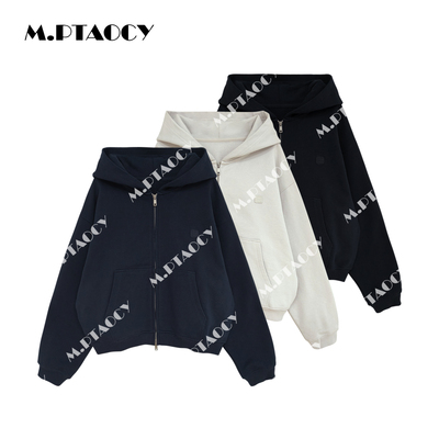 柔软纯棉连帽拉链卫衣外套