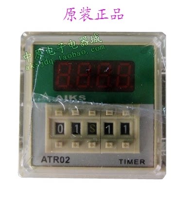 原装AIKS爱克斯时间继电器ATR02-B1电压220V 0.01S-99H99M