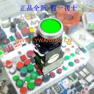 原装AIKS爱克斯按钮开关AS2203-11TD/G带灯自锁12V24V110V220V绿