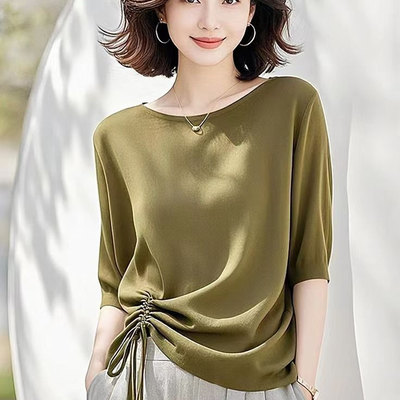 素雅订制女装原创品牌夏季新款独特设计感超好看宽松短袖t恤上衣