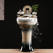 大型落地高端轻奢鱼缸流水摆件客厅生财景观室内招财喷泉造景装 饰