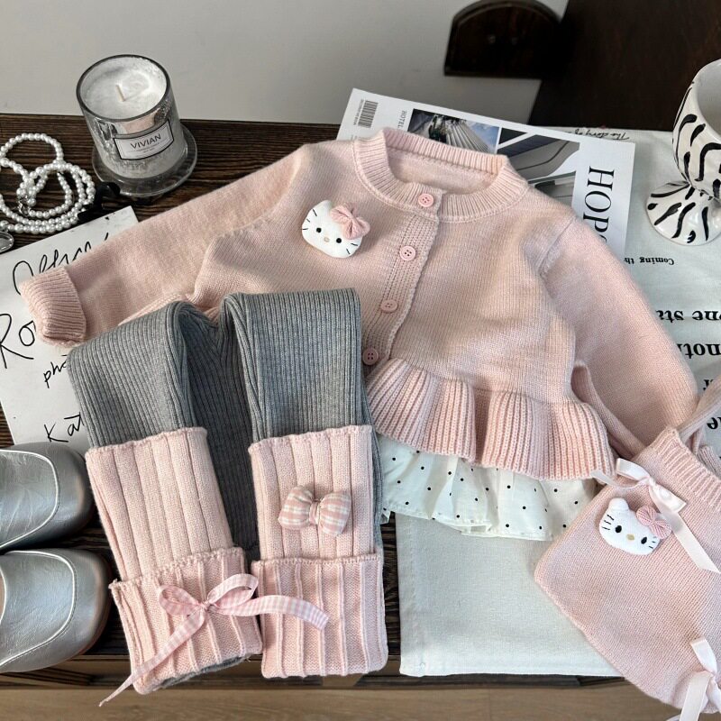 韩版女童秋装新款毛衣开衫