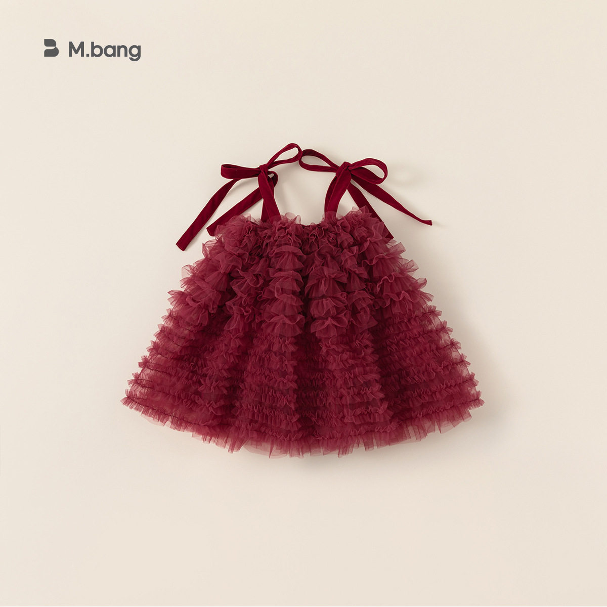 邦选女童公主裙圣诞红两件套