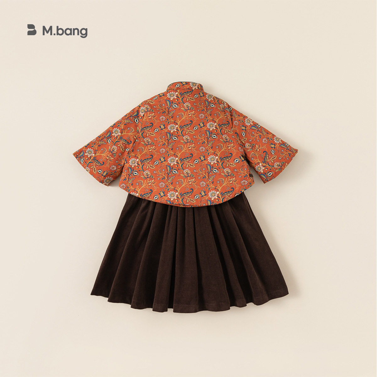 宥宝童装儿童冬装年服国风女童棉服半裙两件套喜庆拜年服小童套装