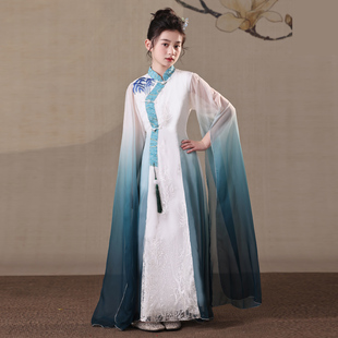 新款高级古筝演出礼服学生艺考民乐独奏礼服中式国风舞台表演长裙