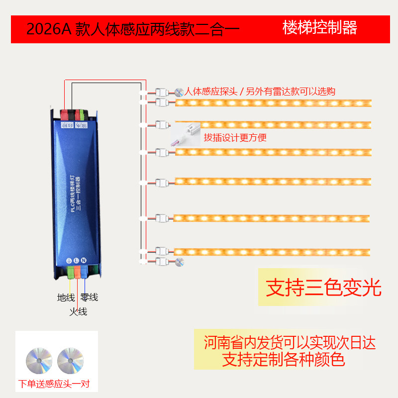 PLC楼梯灯控制器24V低压流水灯图片