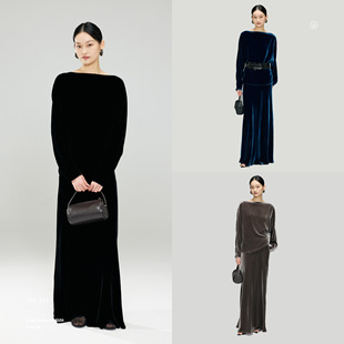 鱼尾套装 安上THE 优雅真丝丝绒一字领 迎光而耀 AES｜灵雅女作家