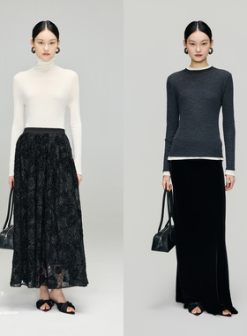 安上THE AES｜卓越裸感显瘦纸片人柔软舒适圆领row针织衫针织T