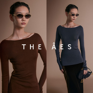 一字领无缝针织毛衣 经典 安上THE AES｜璞玉般温润晶莹110s羊毛