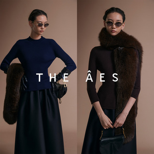 安上THE AES｜全新PRA典藏东方巴黎雅致半高领螺纹显瘦毛衣针织