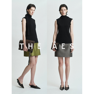安上THE AES｜重磅32姆米丝毛 不费力极简立裁中腰直筒半裙