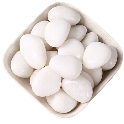 白色天然鹅卵石抛光雨花石水培花卉鱼缸造景装饰园林铺路风水石春