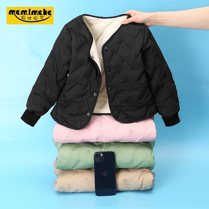 儿童棉服男女童款内穿加绒棉袄中小童宝宝保暖夹棉外套校服内胆