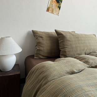 复古老钱风全棉双层皱皱纱四件套 A类纯棉被套床单笠床品四季通用